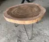  Product image 4 of the product “Low natural wood table round from suar with metal legs 